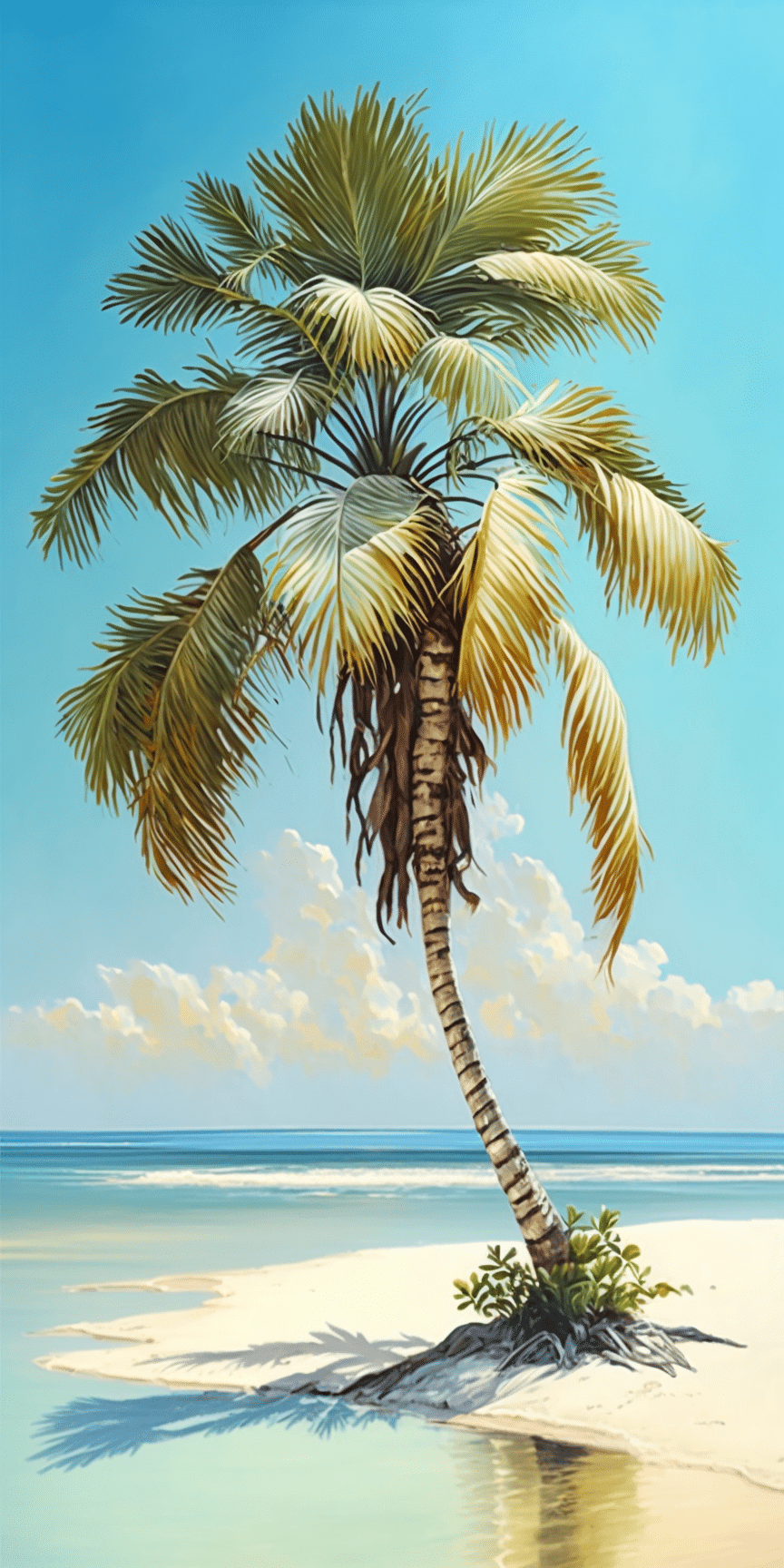 IT Support - AI Image of a palm on a beach